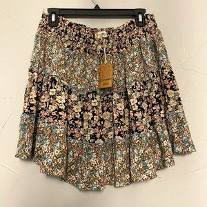 NWT Natural Life Patch Work Floral Skirt Size XL